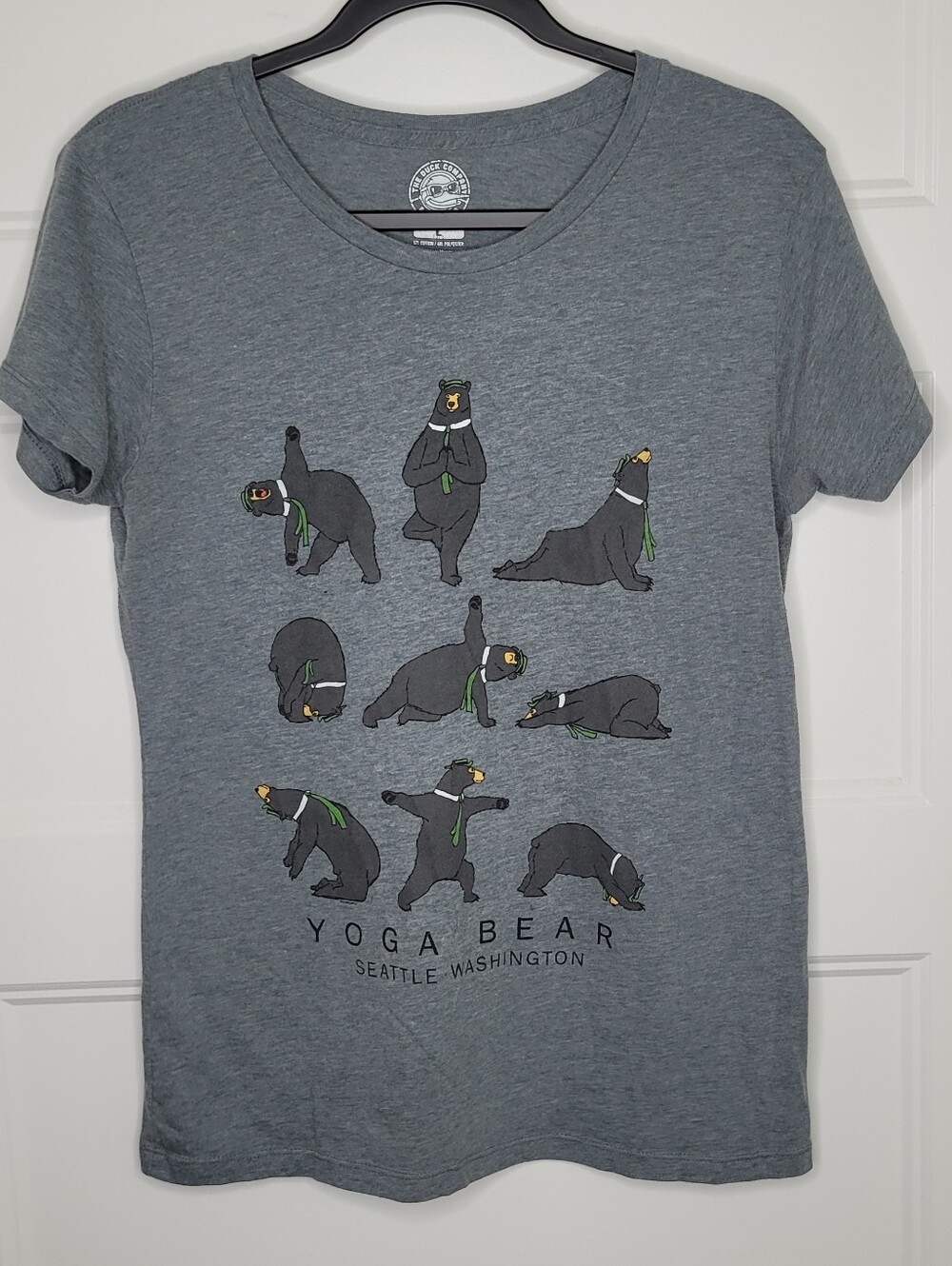 The Duck Company Yoga Bear Seattle Washington Tshirt Size L